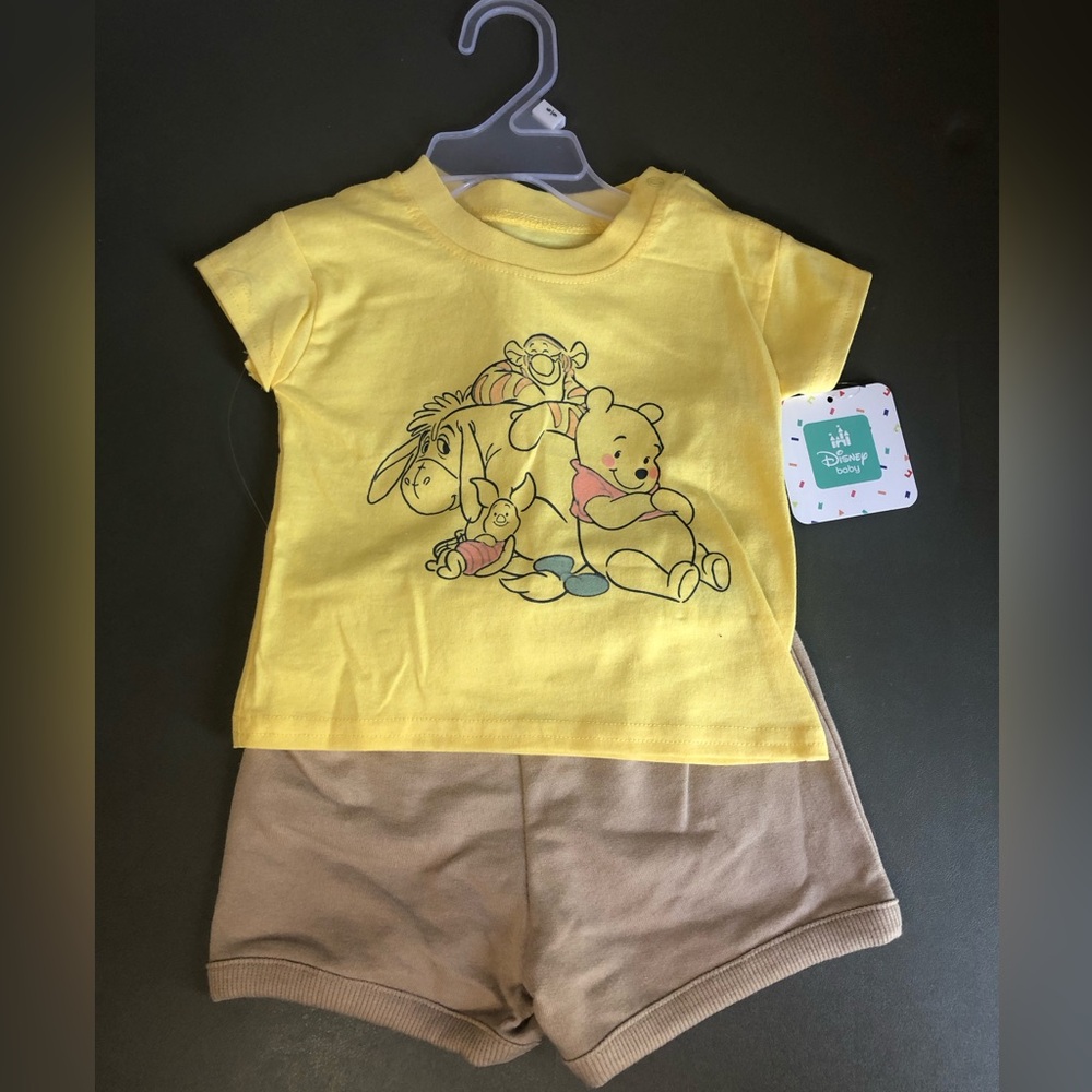 Disney Baby Winnie the Pooh 2 Piece Boys Outfit Size 3/6 and 6/9 Months NWT